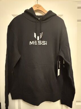 adidas Originals Black Messi Logo Pullover Hoodie